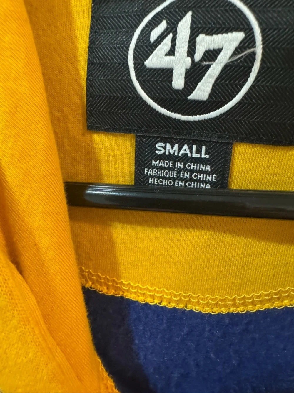 47 Brand Mariners Royal Blue & Yellow Pinstripe Crewneck - Picture 3 of 4